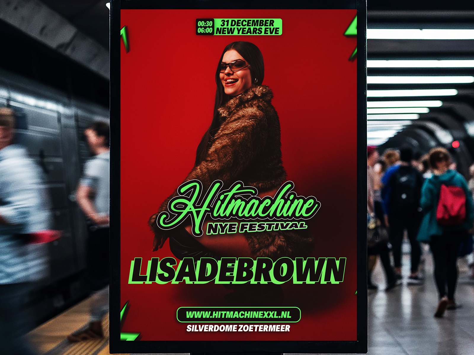 Campagneposter voor Hitmachine NYE Festival